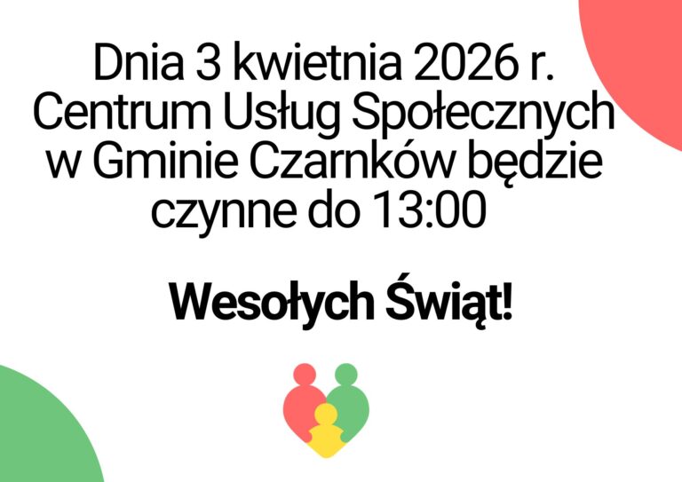 Zmiana czasu pracy dnia 3 kwietnia 2026 r.