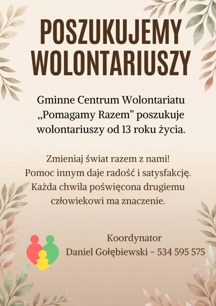 Poszukujemy wolontariuszy